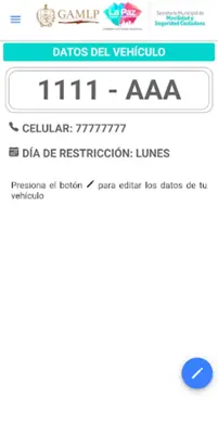 Restricción vehicular La Paz android App screenshot 1